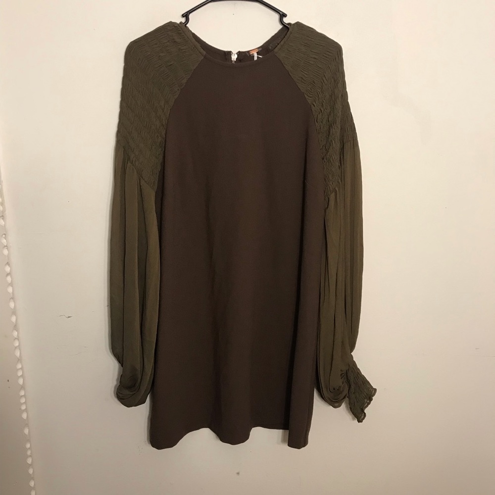Free people sheer sleeve dress